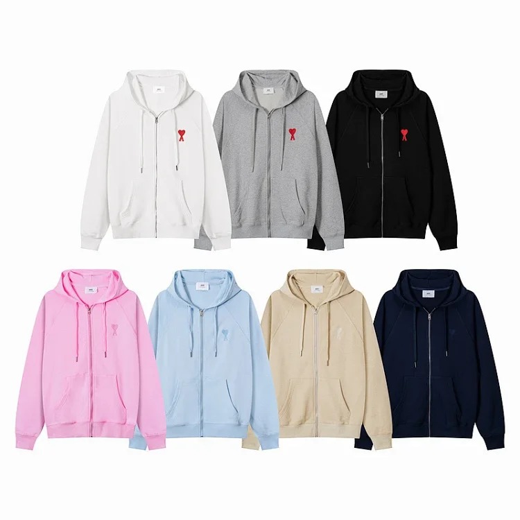 2025 Autumn AMl new cardigan hooded sweatshirt men and women same style coats couple tops American style long sleeves
