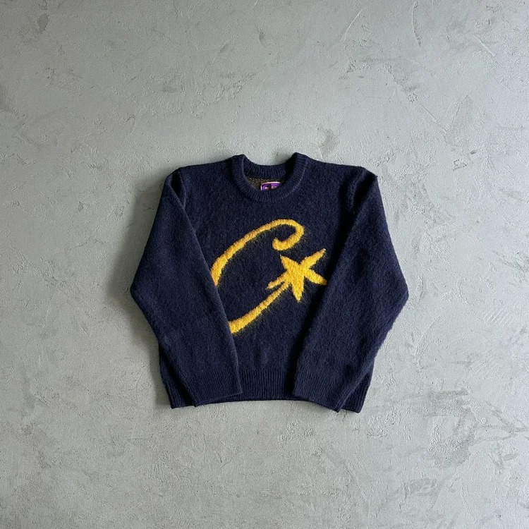 Alcatraz style American street hip-hop embroidered letters stand collar zipper cardigan sweater men's trendy brand jacket image 6