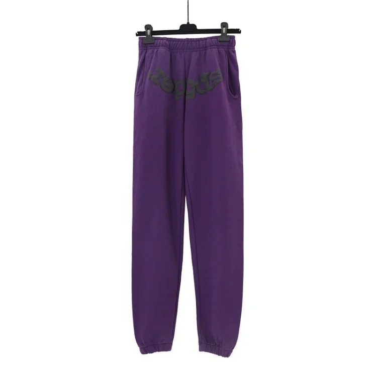 SP5der spider web three-dimensional foam casual sports sweatshirt trousers suit for men and women