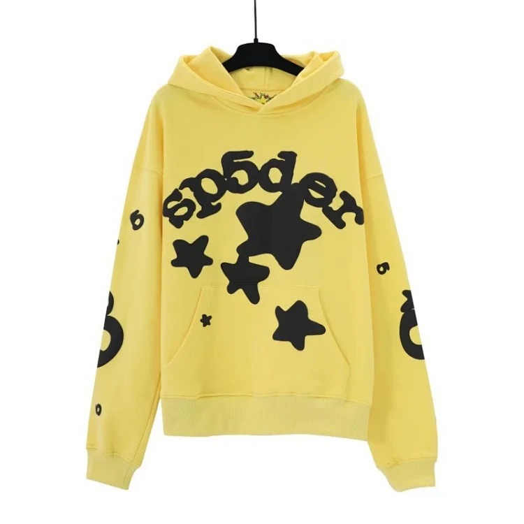 SP5der spider web three-dimensional foam casual sports sweatshirt trousers suit for men and women