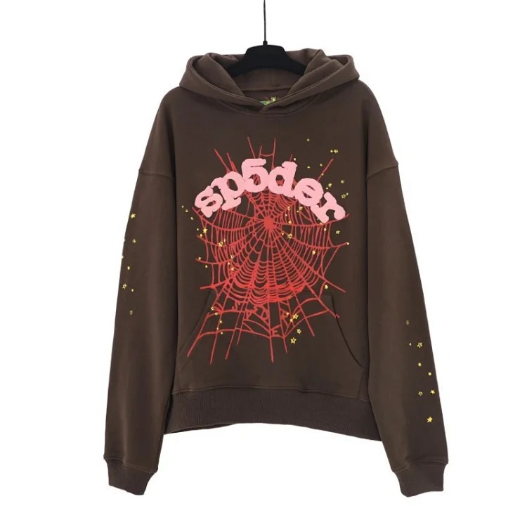 SP5der spider web three-dimensional foam casual sports sweatshirt trousers suit for men and women