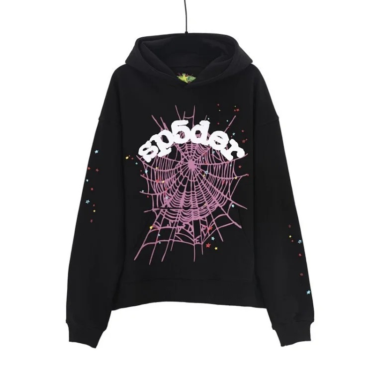 SP5der spider web three-dimensional foam casual sports sweatshirt trousers suit for men and women