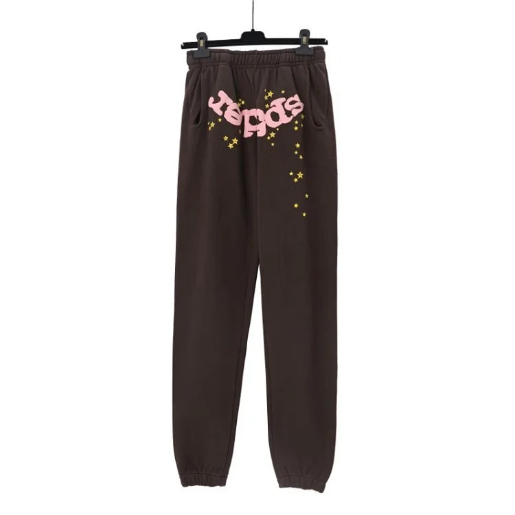 SP5der spider web three-dimensional foam casual sports sweatshirt trousers suit for men and women