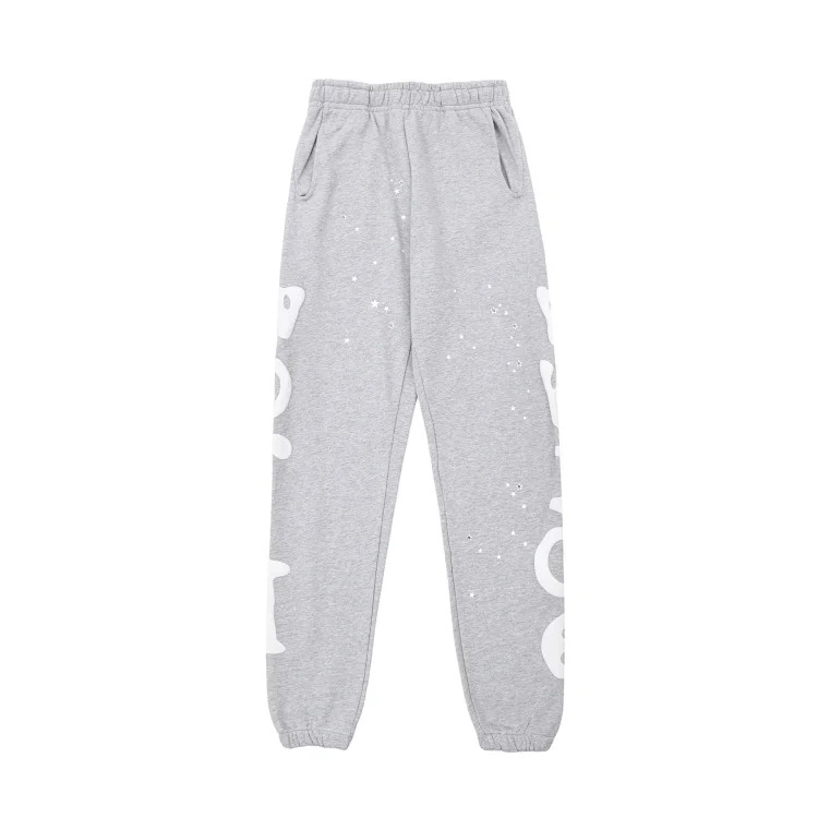 SP5der spider web three-dimensional foam casual sports sweatshirt trousers suit for men and women