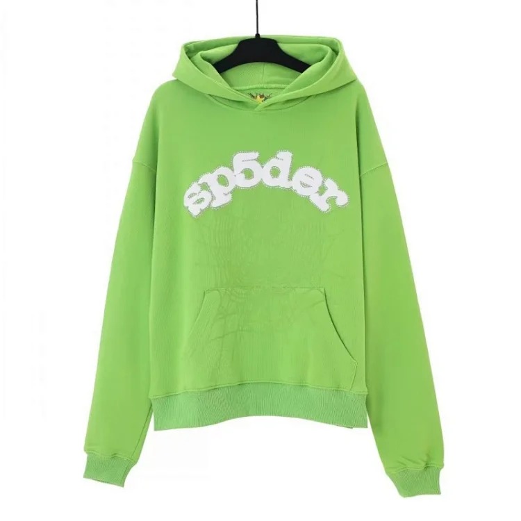 SP5der spider web three-dimensional foam casual sports sweatshirt trousers suit for men and women