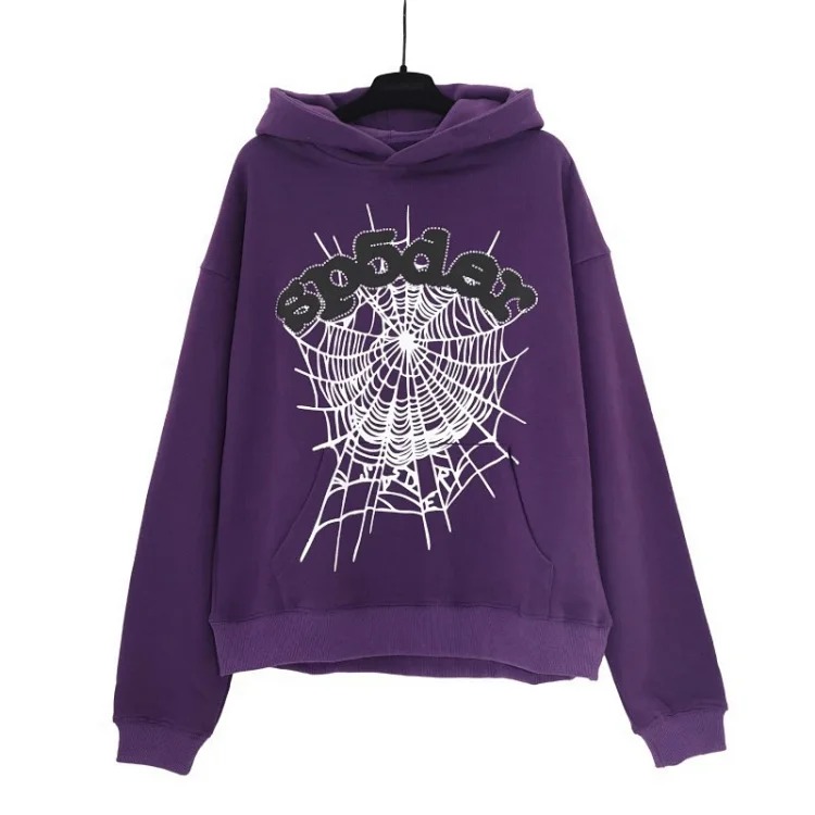 SP5der spider web three-dimensional foam casual sports sweatshirt trousers suit for men and women