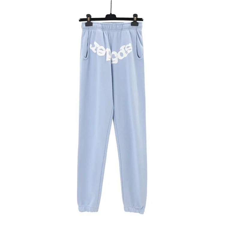 SP5der spider web three-dimensional foam casual sports sweatshirt trousers suit for men and women