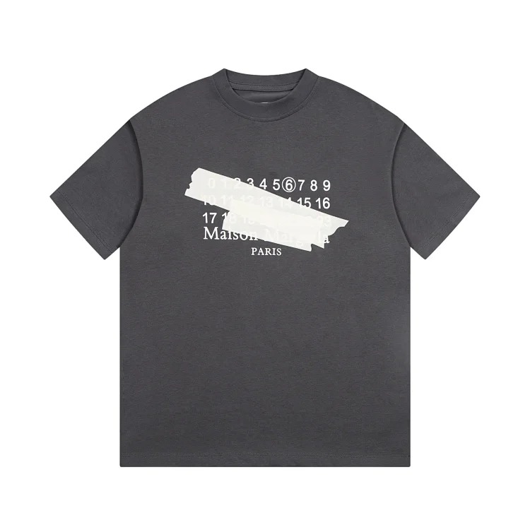 MM6 Maison Margiela Margiela MM6 calendar alphanumeric short-sleeved four-corner mark inverted embroidery T-shirt for men and women