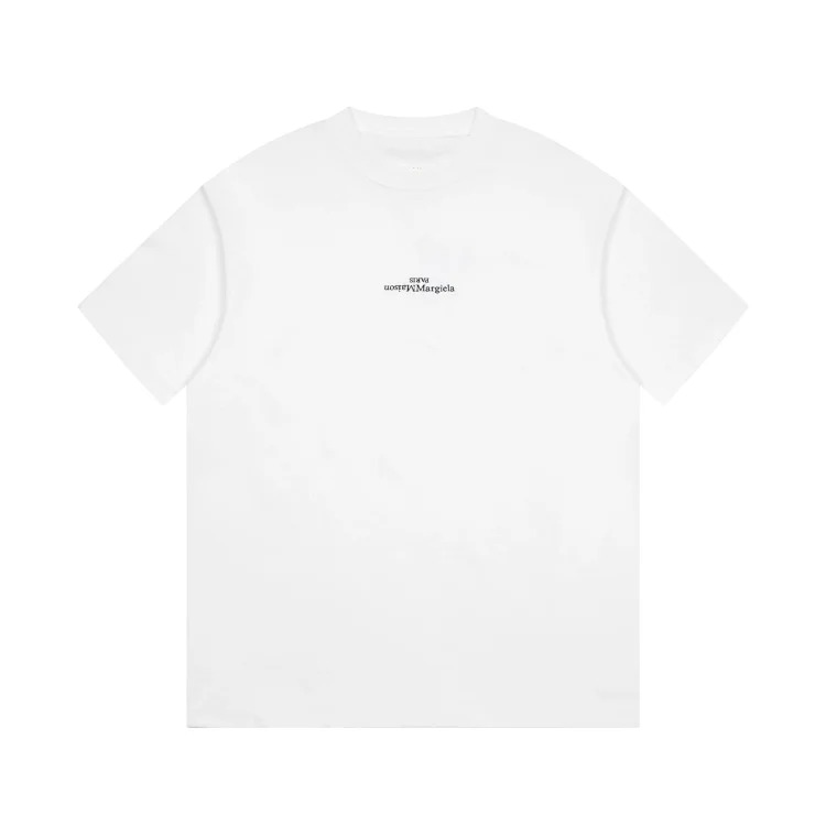 MM6 Maison Margiela Margiela MM6 calendar alphanumeric short-sleeved four-corner mark inverted embroidery T-shirt for men and women