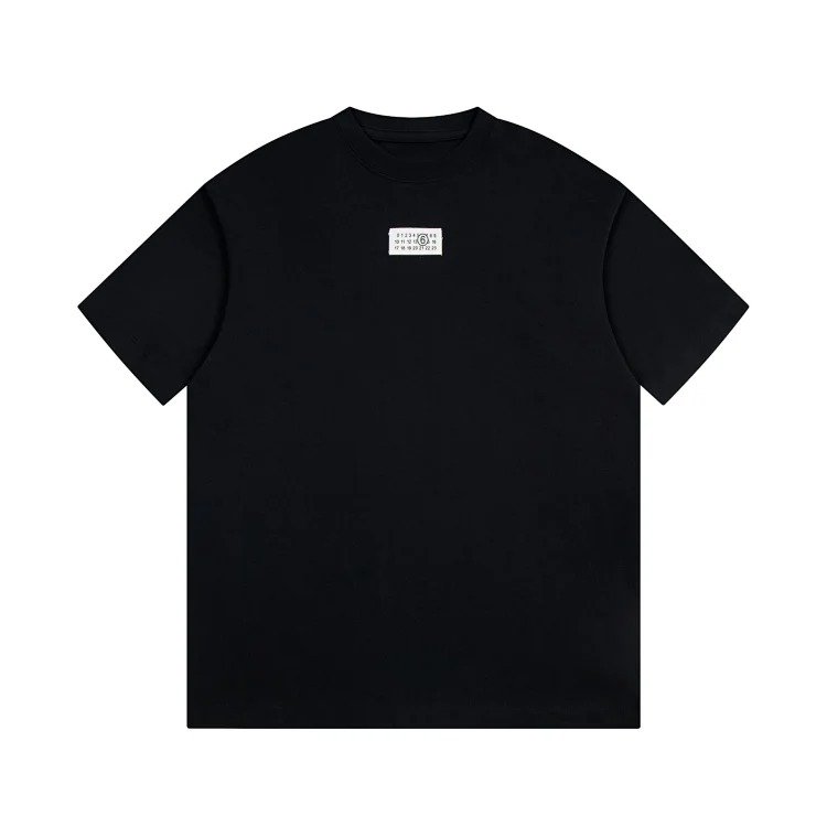 MM6 Maison Margiela Margiela MM6 calendar alphanumeric short-sleeved four-corner mark inverted embroidery T-shirt for men and women