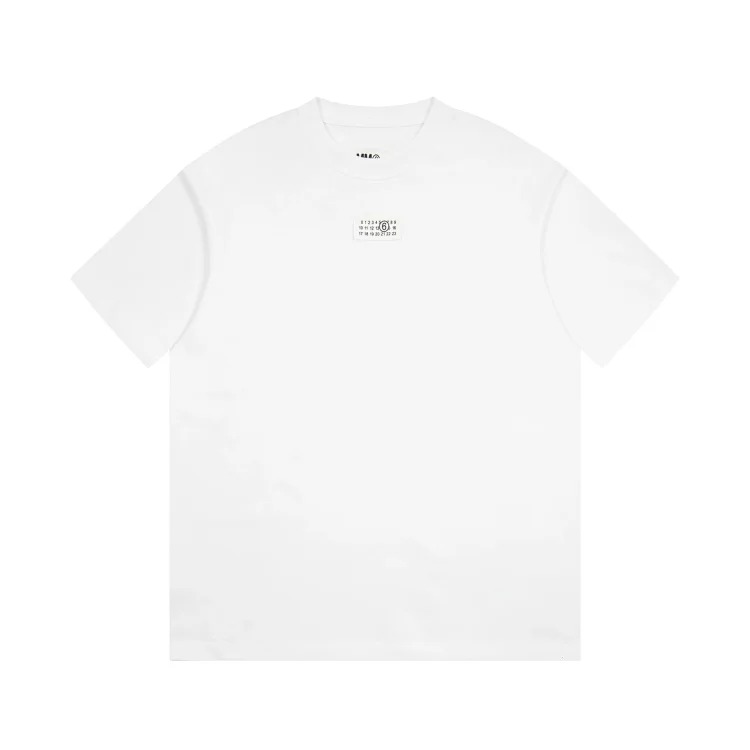 MM6 Maison Margiela Margiela MM6 calendar alphanumeric short-sleeved four-corner mark inverted embroidery T-shirt for men and women