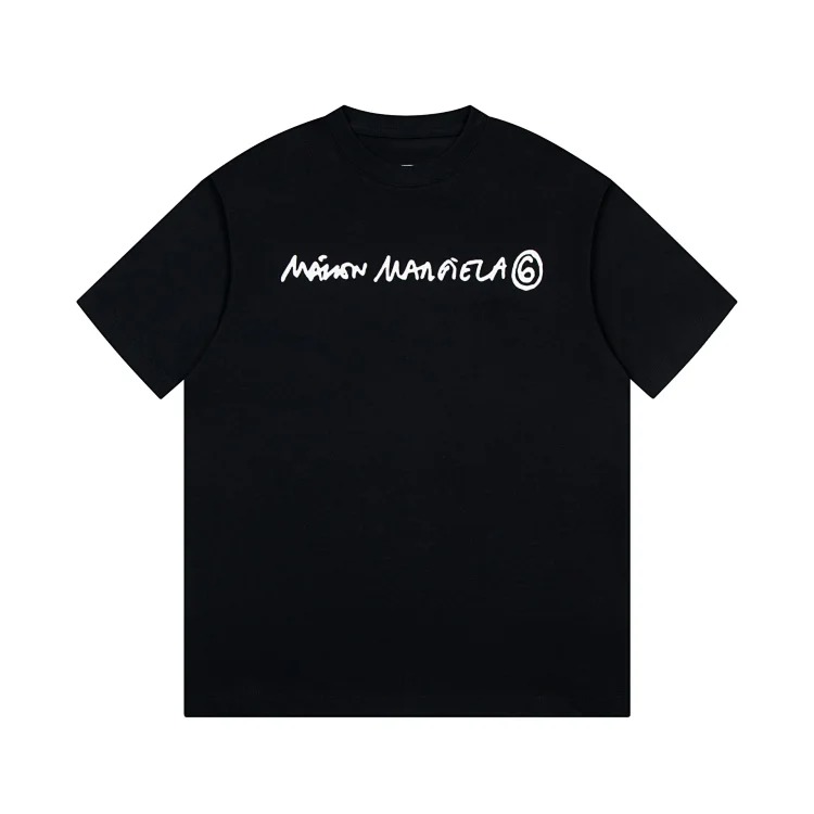 MM6 Maison Margiela Margiela MM6 calendar alphanumeric short-sleeved four-corner mark inverted embroidery T-shirt for men and women
