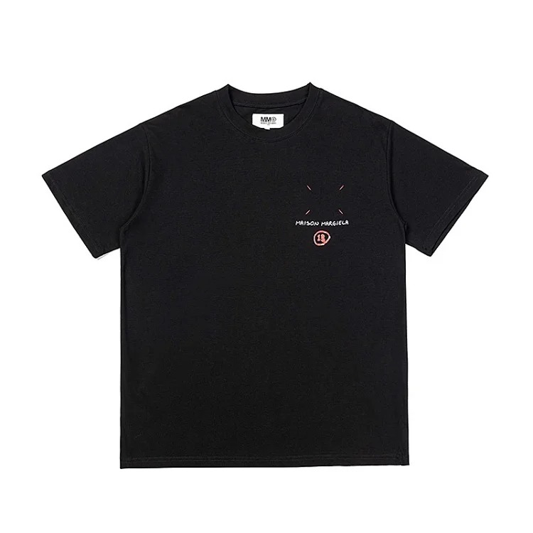 MM6 Maison Margiela Margiela MM6 calendar alphanumeric short-sleeved four-corner mark inverted embroidery T-shirt for men and women