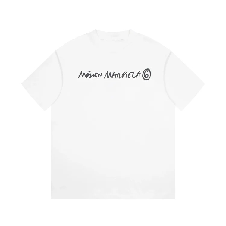 MM6 Maison Margiela Margiela MM6 calendar alphanumeric short-sleeved four-corner mark inverted embroidery T-shirt for men and women