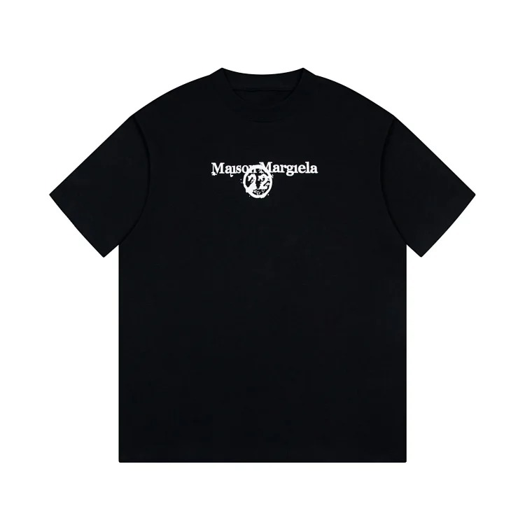 MM6 Maison Margiela Margiela MM6 calendar alphanumeric short-sleeved four-corner mark inverted embroidery T-shirt for men and women