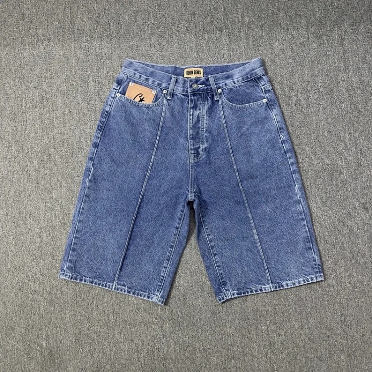 CORTEIZ heavy washed denim mid-pants men's and women's casual trousers image 2