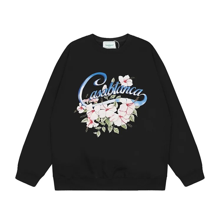 Casablanca Tennis Club round neck sweatshirt for men, autumn and winter thickened long-sleeved sweatshirt for men and women