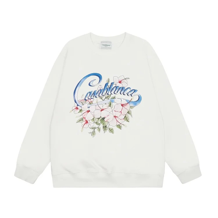 Casablanca Tennis Club round neck sweatshirt for men, autumn and winter thickened long-sleeved sweatshirt for men and women