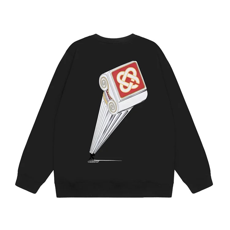 Casablanca Tennis Club round neck sweatshirt for men, autumn and winter thickened long-sleeved sweatshirt for men and women