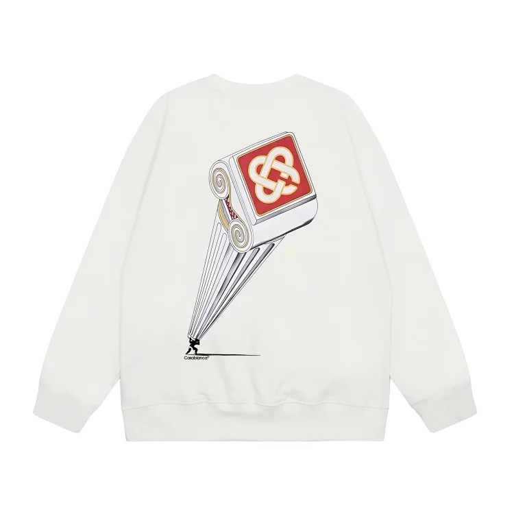 Casablanca Tennis Club round neck sweatshirt for men, autumn and winter thickened long-sleeved sweatshirt for men and women