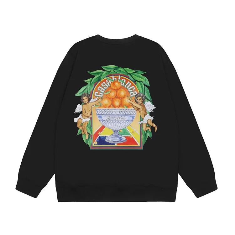 Casablanca Tennis Club round neck sweatshirt for men, autumn and winter thickened long-sleeved sweatshirt for men and women