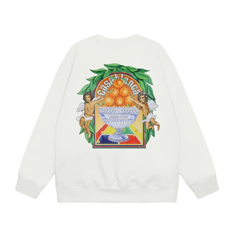 Casablanca Tennis Club round neck sweatshirt for men, autumn and winter thickened long-sleeved sweatshirt for men and women