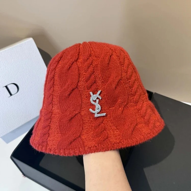 Louis Vuitton SLL Korean style new cashmere knitted twist age-reducing bucket hat winter outdoor warm face-covering casual straight basin hat for women-5972