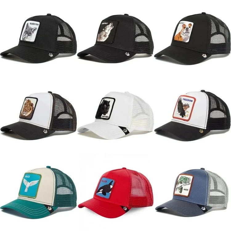 Animal baseball cap Cartoon sunblock mesh embroidered