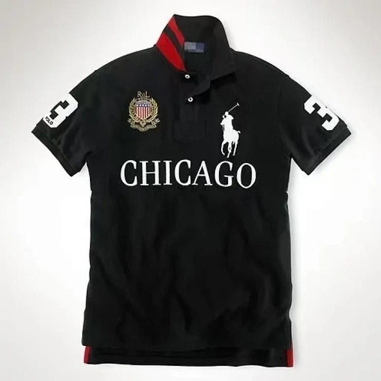 Polo Ralph Lauren lapel embroidered city style T-shirt short sleeve