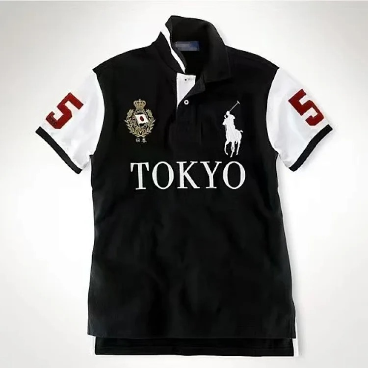 Polo Ralph Lauren lapel embroidered city style T-shirt short sleeve