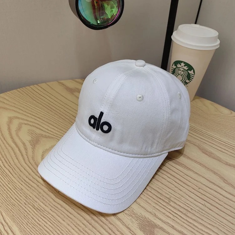 Alo three-dimensional embroidery Korean style soft-top baseball cap with large head circumference, casual and versatile, outdoor face-showing small curved brim peaked cap