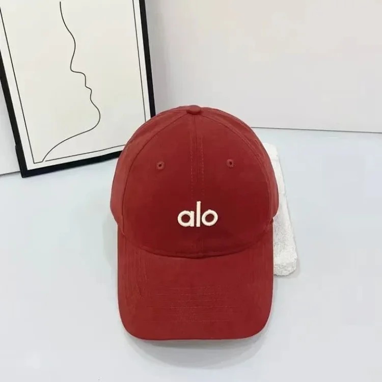 Alo three-dimensional embroidery Korean style soft-top baseball cap with large head circumference, casual and versatile, outdoor face-showing small curved brim peaked cap