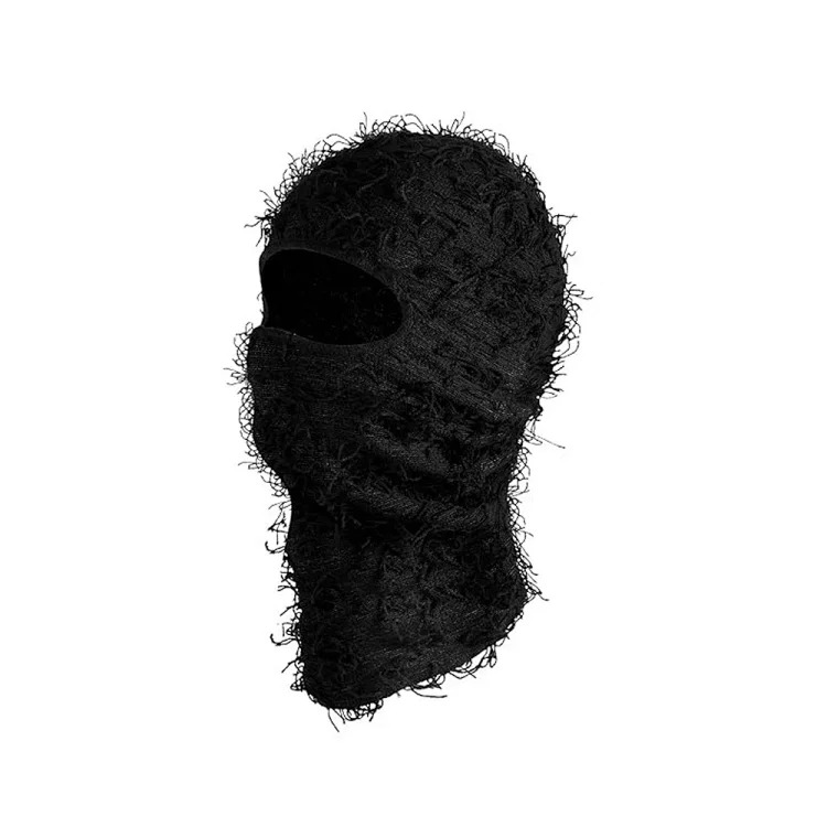 New Knitted Warm Mask Headgear Personalized Camouflage Jacquard Single Hole Baotou Plush Hat Ski Windproof Hat image 2