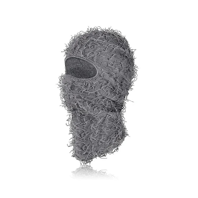New Knitted Warm Mask Headgear Personalized Camouflage Jacquard Single Hole Baotou Plush Hat Ski Windproof Hat image 4