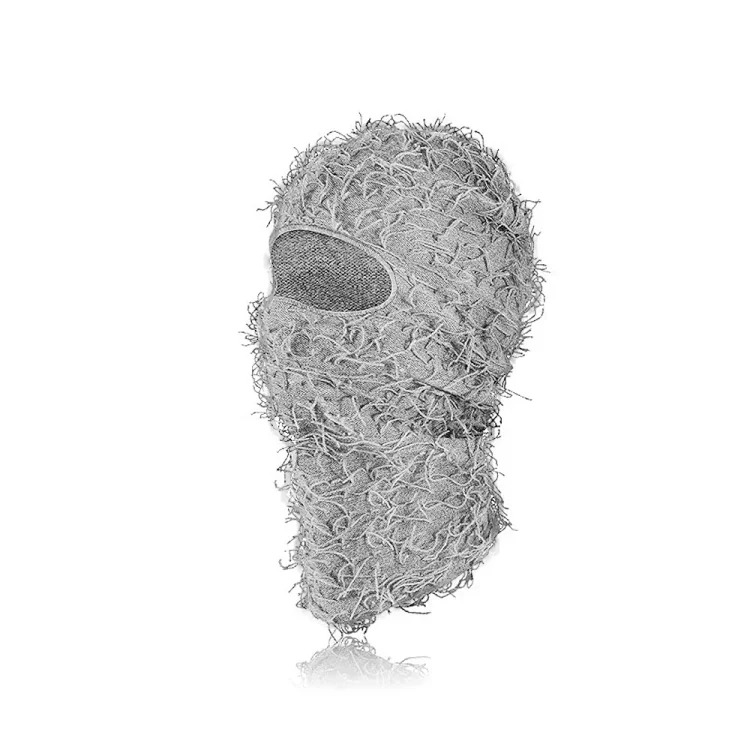 New Knitted Warm Mask Headgear Personalized Camouflage Jacquard Single Hole Baotou Plush Hat Ski Windproof Hat image 5