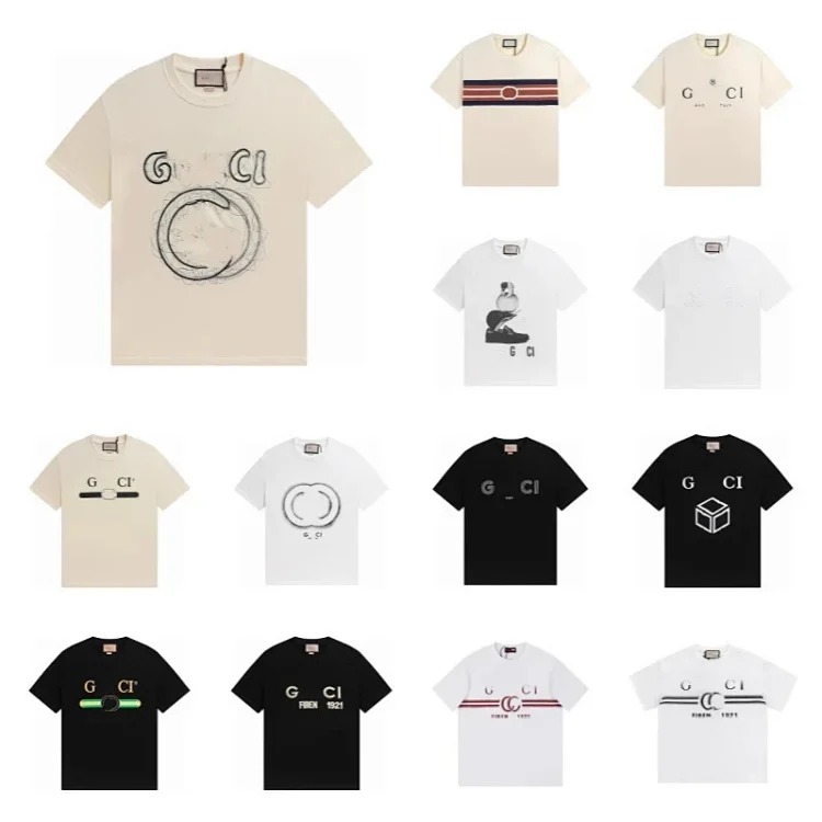 Gucci Ceiling Correct G Gujia 2 New Double G Belt Letter Print Mens and Womens Short Sleeve T-Shirts in Variety(pic1) Gucci Ceiling Correct G Gujia 2 New Double G Belt Letter Print Men's and Women's Short Sleeve T-Shirts in Variety