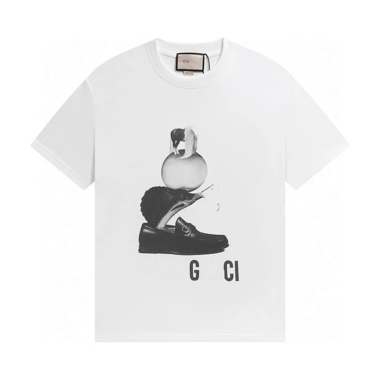 Gucci Ceiling Correct G Gujia 2 New Double G Belt Letter Print Mens and Womens Short Sleeve T-Shirts in Variety(pic7) Gucci Ceiling Correct G Gujia 2 New Double G Belt Letter Print Men's and Women's Short Sleeve T-Shirts in Variety