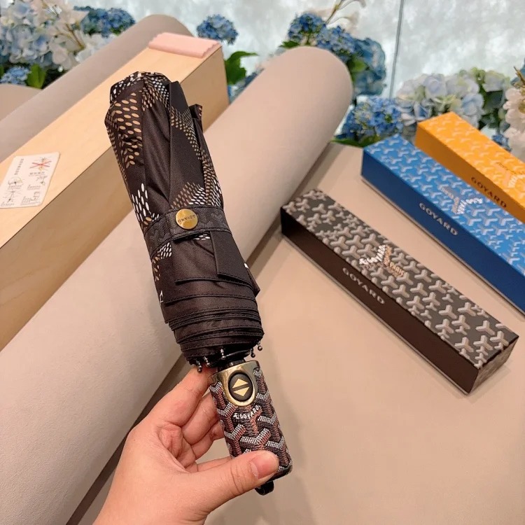 New Dog Tooth Fully Automatic Rain or Shine Umbrella Internet Celebrity 50% Off Portable Vinyl Sunscreen Light Luxury Gift Umbrella image 2