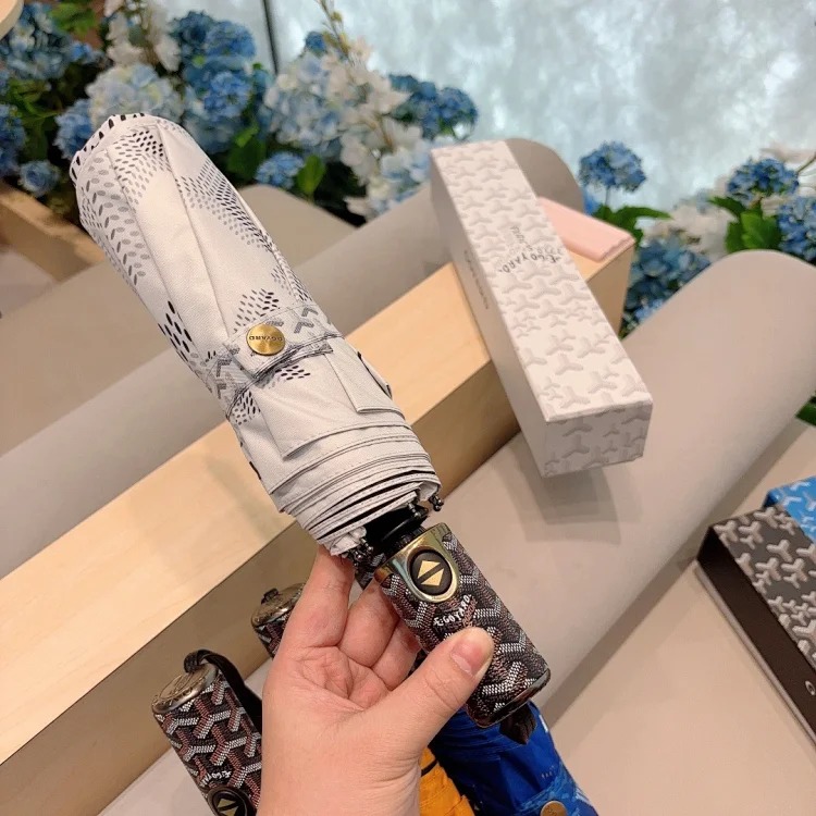 New Dog Tooth Fully Automatic Rain or Shine Umbrella Internet Celebrity 50% Off Portable Vinyl Sunscreen Light Luxury Gift Umbrella image 3