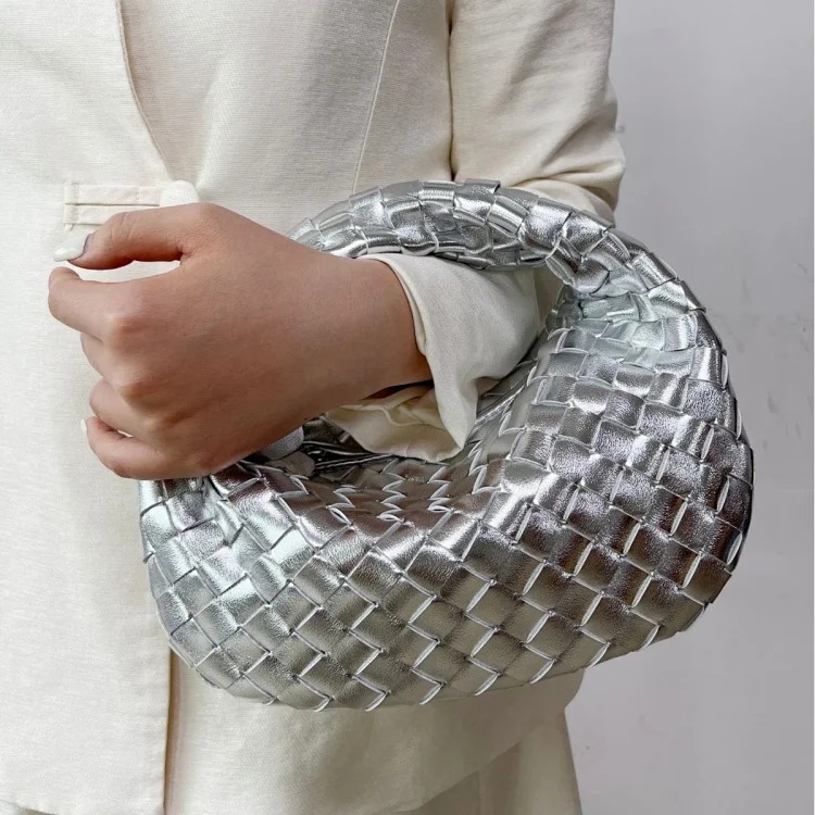 New dumpling bag women's jodie handmade genuine woven knotted bag genuine leather handbag armpit party bag for women