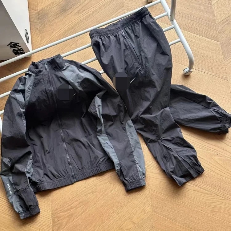 NK joint suit printed casual stand collar trouser leg zipper