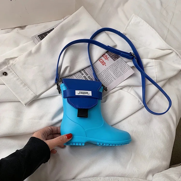 Cute rain boots bag for women new design cartoon shoulder bag trendy ins internet celebrity girl crossbody bag