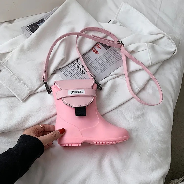 Cute rain boots bag for women new design cartoon shoulder bag trendy ins internet celebrity girl crossbody bag