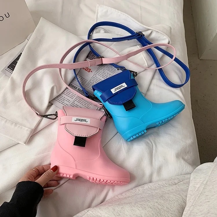 Cute rain boots bag for women new design cartoon shoulder bag trendy ins internet celebrity girl crossbody bag