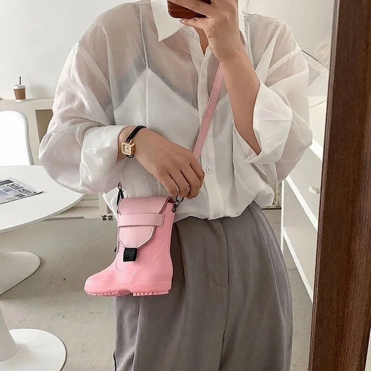 Cute rain boots bag for women new design cartoon shoulder bag trendy ins internet celebrity girl crossbody bag