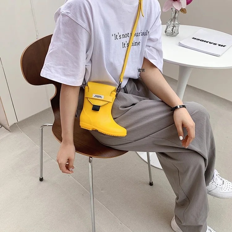 Cute rain boots bag for women new design cartoon shoulder bag trendy ins internet celebrity girl crossbody bag