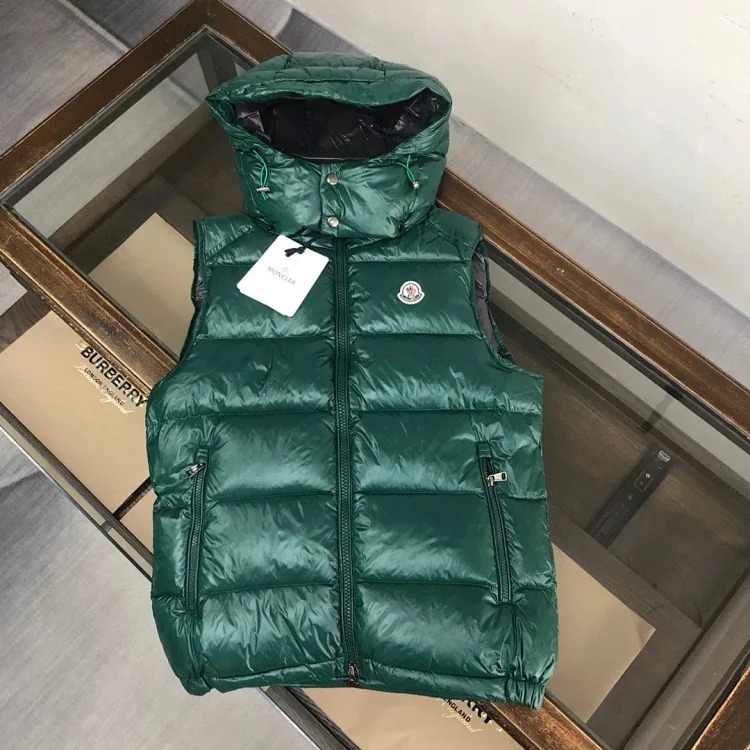 Good quality moncle couple's hooded down vest.
