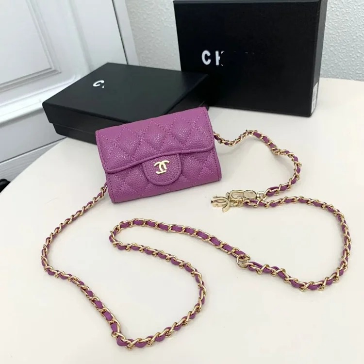 YY08--Card holder coin purse mini cute leather waist bag women's chain crossbody small square bag image 6