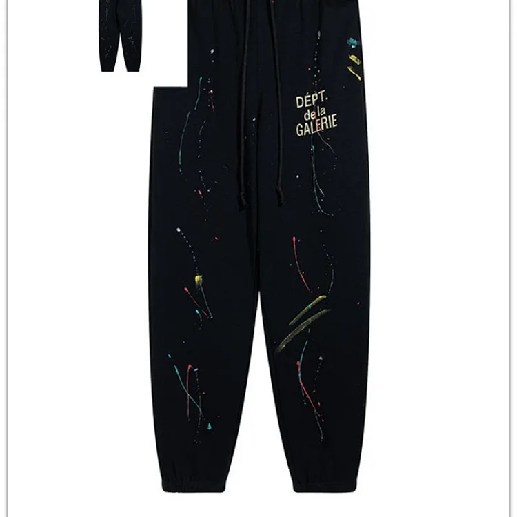 Dep hand-painted splash-ink stitching drawstring high street casual sweatpants
