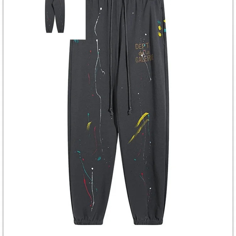 Dep hand-painted splash-ink stitching drawstring high street casual sweatpants